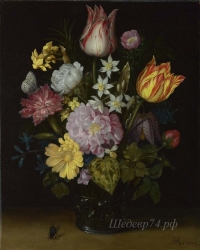 londongallery/ambrosius bosschaert the elder - flowers in a glass vase
